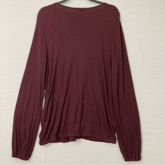 INC International Concepts Burgundy Wine Wrap Blouse XL - Picture 6 of 7